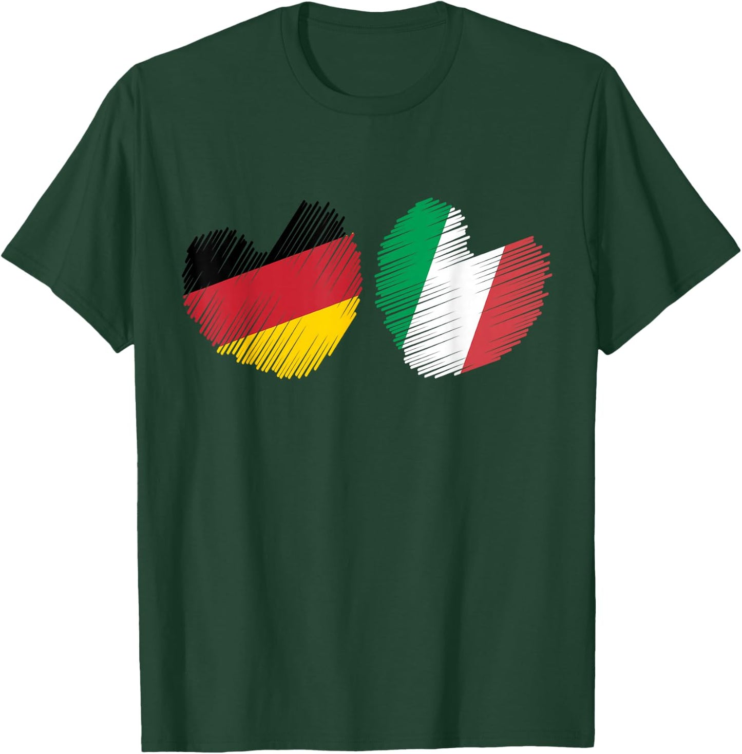 Germany Italy Heart German Flag Italian Flag Grunge Heart T-Shirt - T-Shirt | Forest