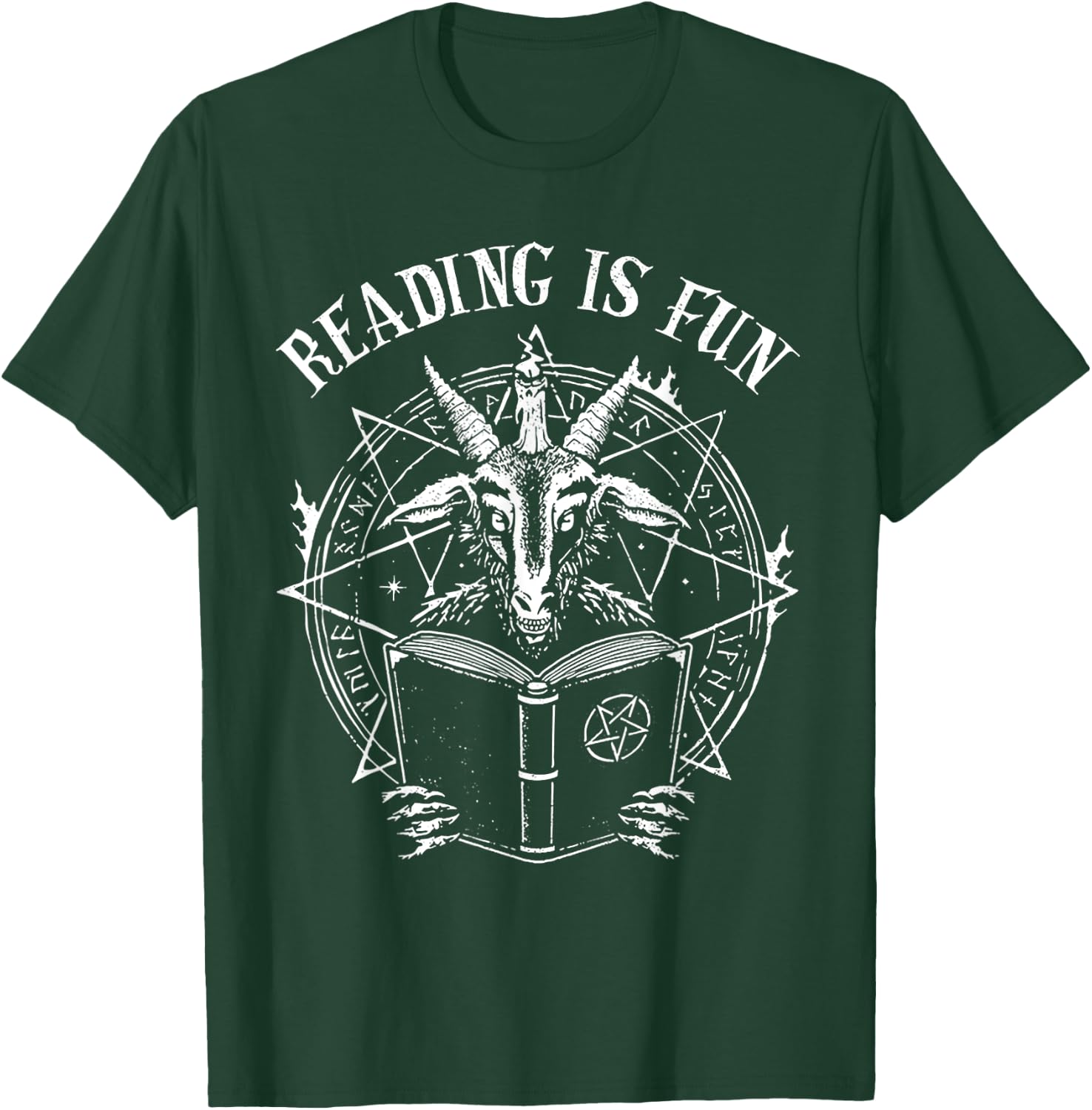 Reading Is Fun Baphomet Goat T-Shirt - T-Shirt | Forest