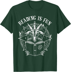 Reading Is Fun Baphomet Goat T-Shirt - T-Shirt | Forest