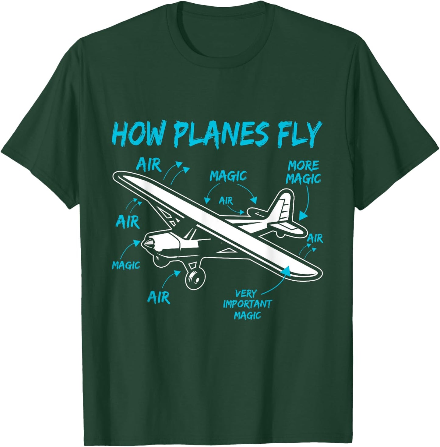 Funny Aviation t shirts How Planes Fly Kids Youth Pilot T-Shirt - T-Shirt | Forest