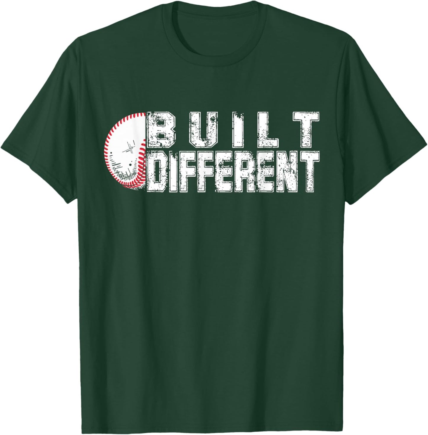 Built Different - Baseball Awsome T-Shirt - T-Shirt | Forest