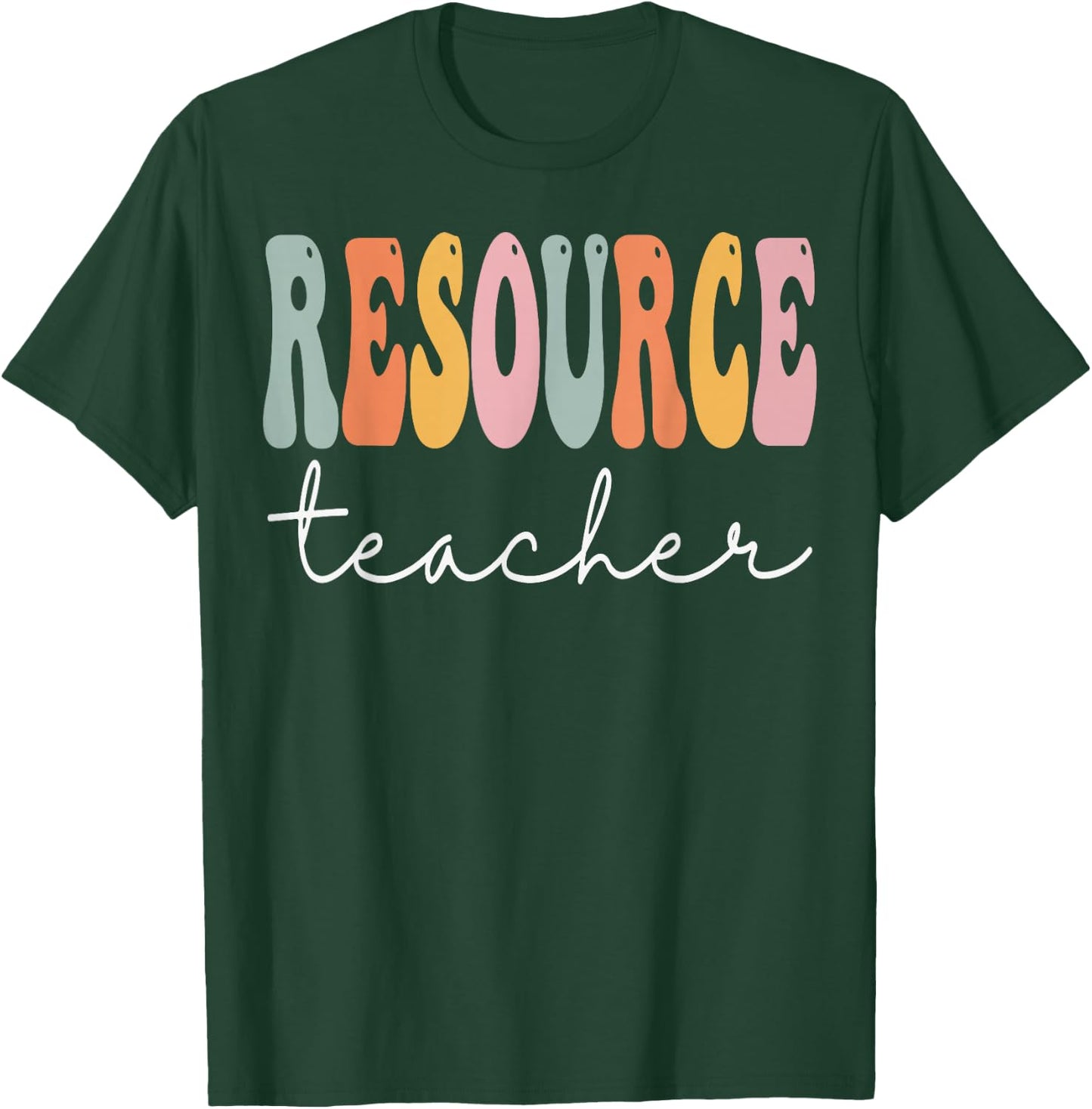 Resource Teacher Groovy Appreciation Day Back To School T-Shirt - T-Shirt | Forest