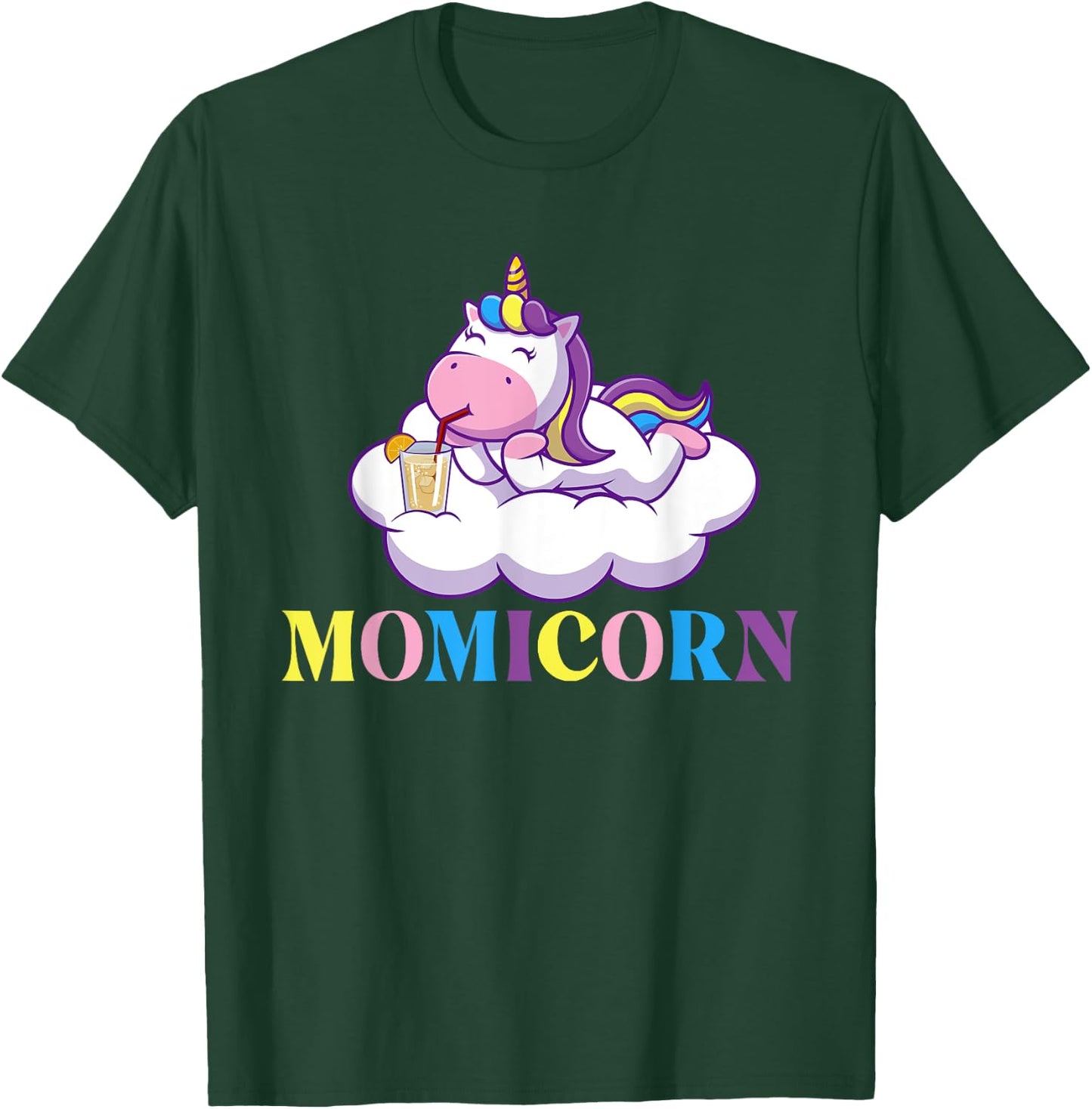 Momicorn - Rainbow Unicorn Mystical Creature Magical T-Shirt - T-Shirt | Forest