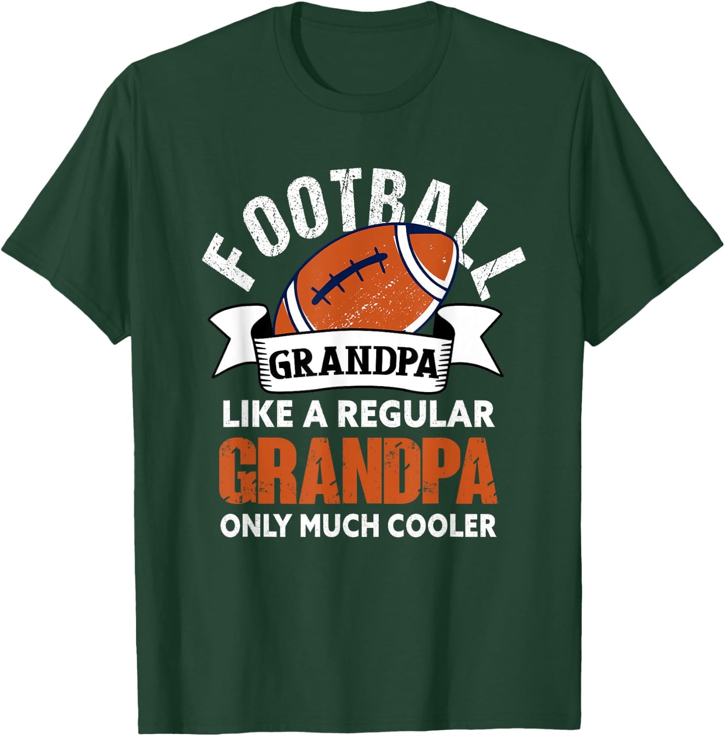 Football Grandpa - Funny Grandfather American Football T-Shirt - T-Shirt | Forest
