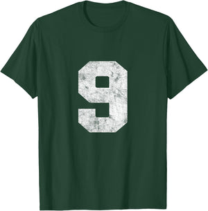 Vintage Lucky Number 9 Birthday Sports Player Team Athlete T-Shirt - T-Shirt | Forest