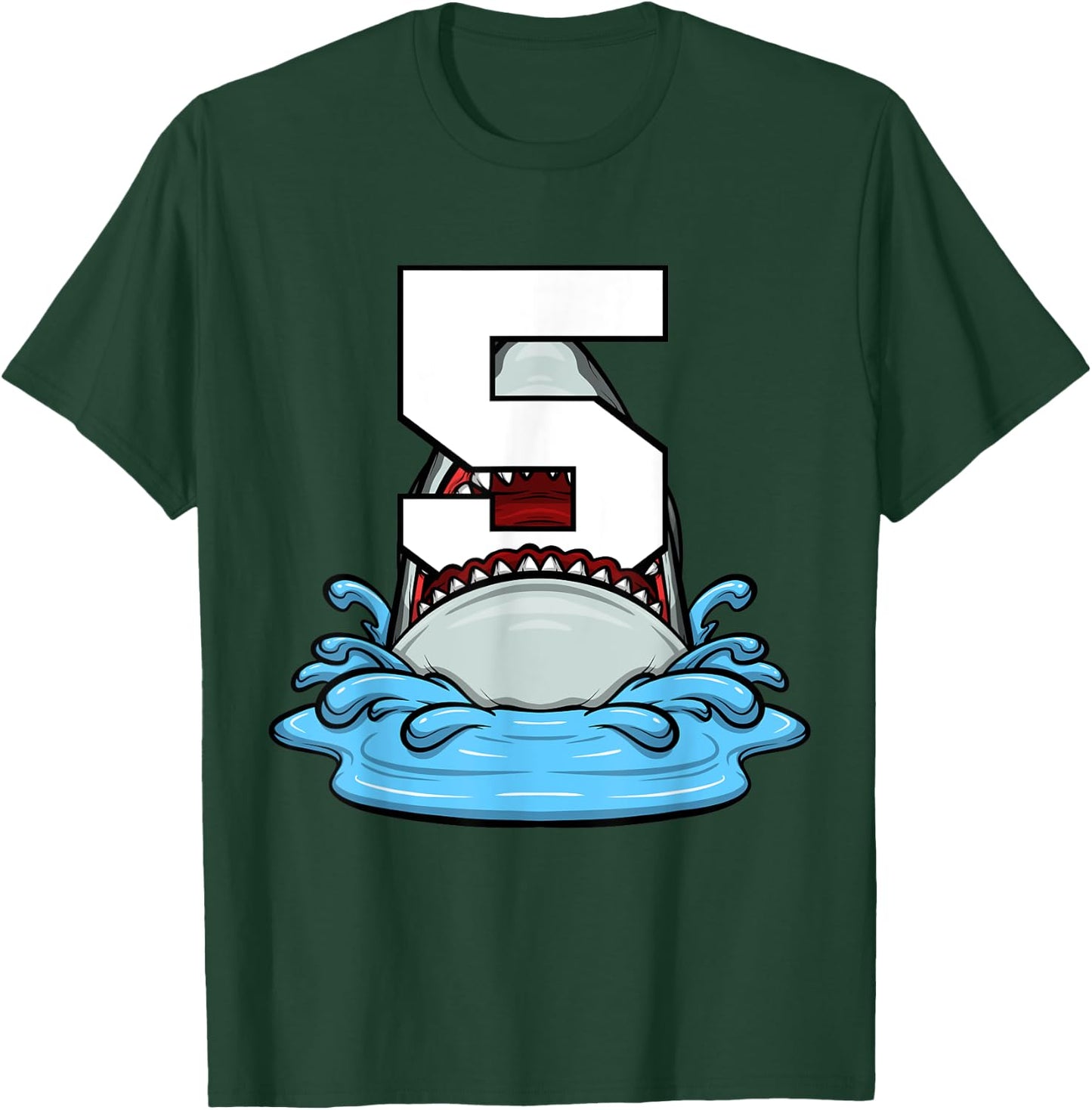 Sea Animals Birthday Kids Shark 5th Birthday Kids Boy T-Shirt - T-Shirt | Forest