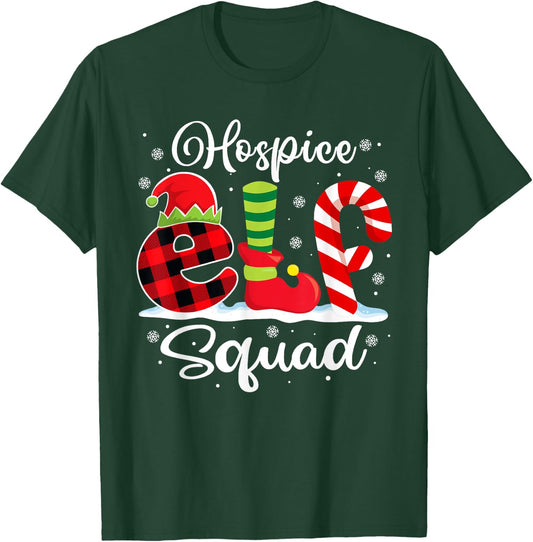 Hospice Elf Squad Christmas Hospice Nurse Matching T-Shirt - T-Shirt | Forest