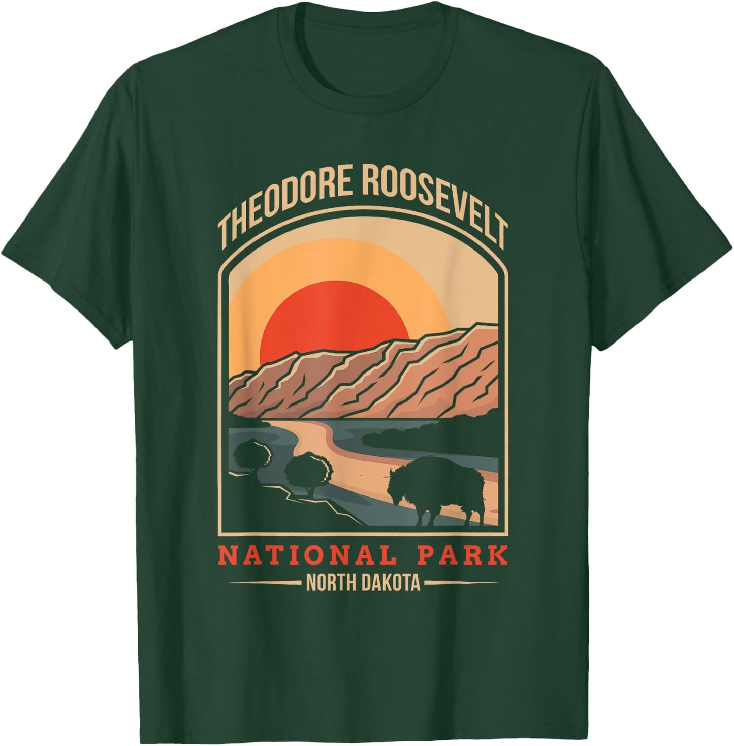 Theodore Roosevelt North Dakota US National Park Vintage T-Shirt - T-Shirt | Forest