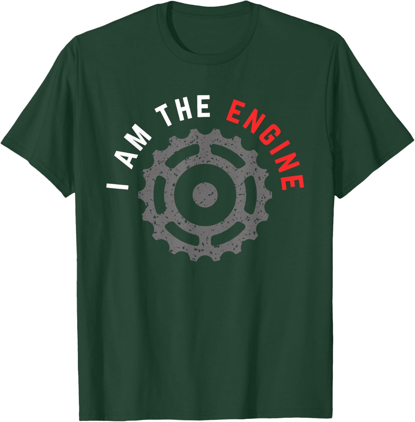 Grunge Mountain Bike I Am The Engine for MTB Trail Riding T-Shirt - T-Shirt | Forest