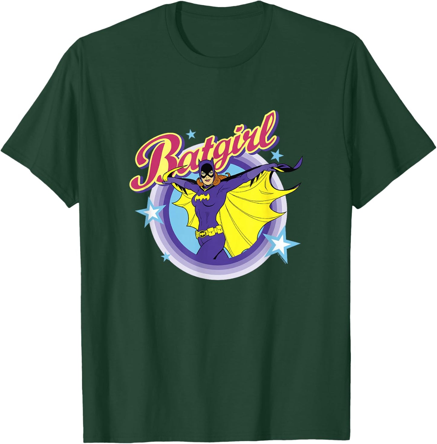 Batman Batgirl Epic Colorful 70's Style Big Chest Portrait T-Shirt - T-Shirt | Forest