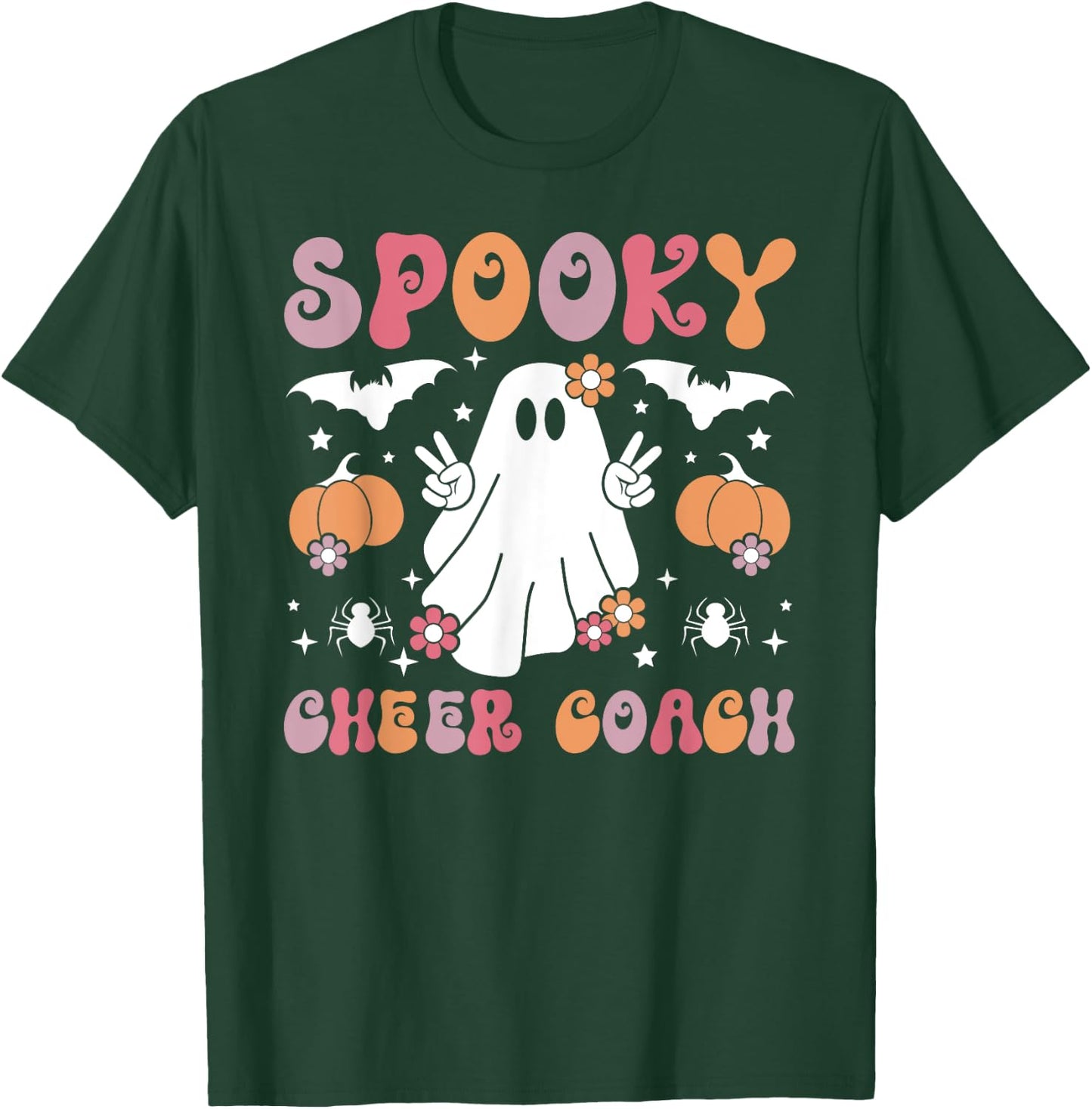 Spooky Cheer Coach Halloween Cheerleading Coach T-Shirt - T-Shirt | Forest