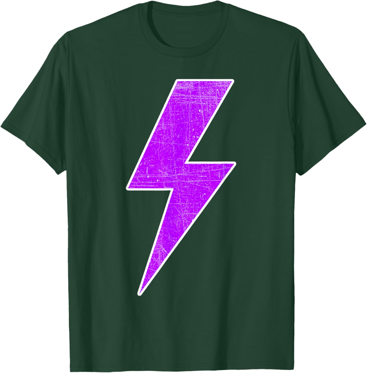 Bolt Lightning Purple White Design Team Sports T-Shirt - T-Shirt | Forest