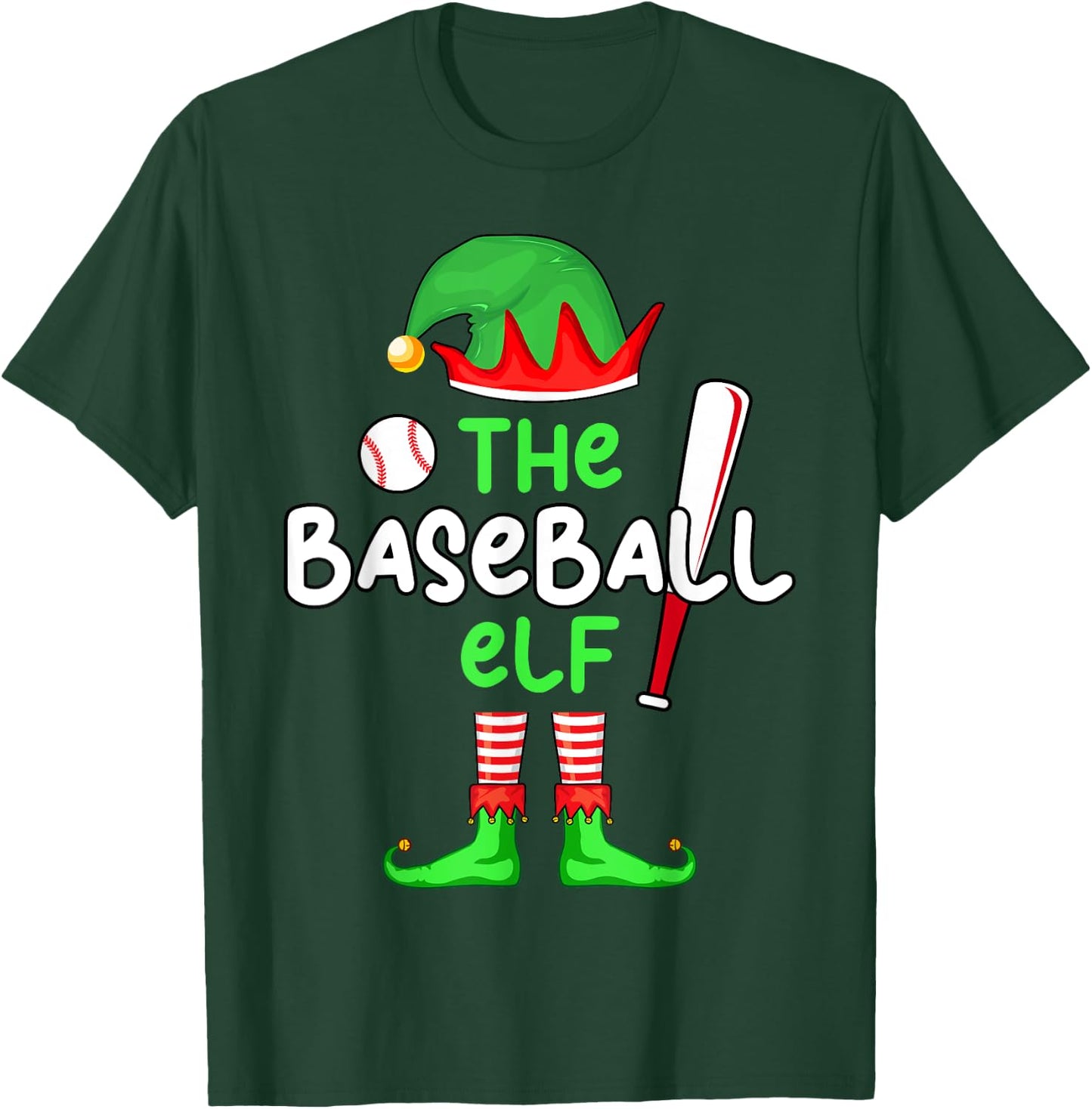 I'm The Baseball Elf Christmas Family Matching Pajama T-Shirt - T-Shirt | Forest