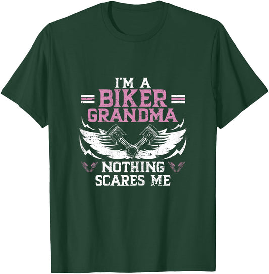 Biker Grandma Motorcycle Vintage Grandmother Motorbike T-Shirt - T-Shirt | Forest