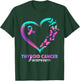 Butterfly Heart Ribbon Thyroid Cancer Awareness Warrior T-Shirt - T-Shirt | Forest