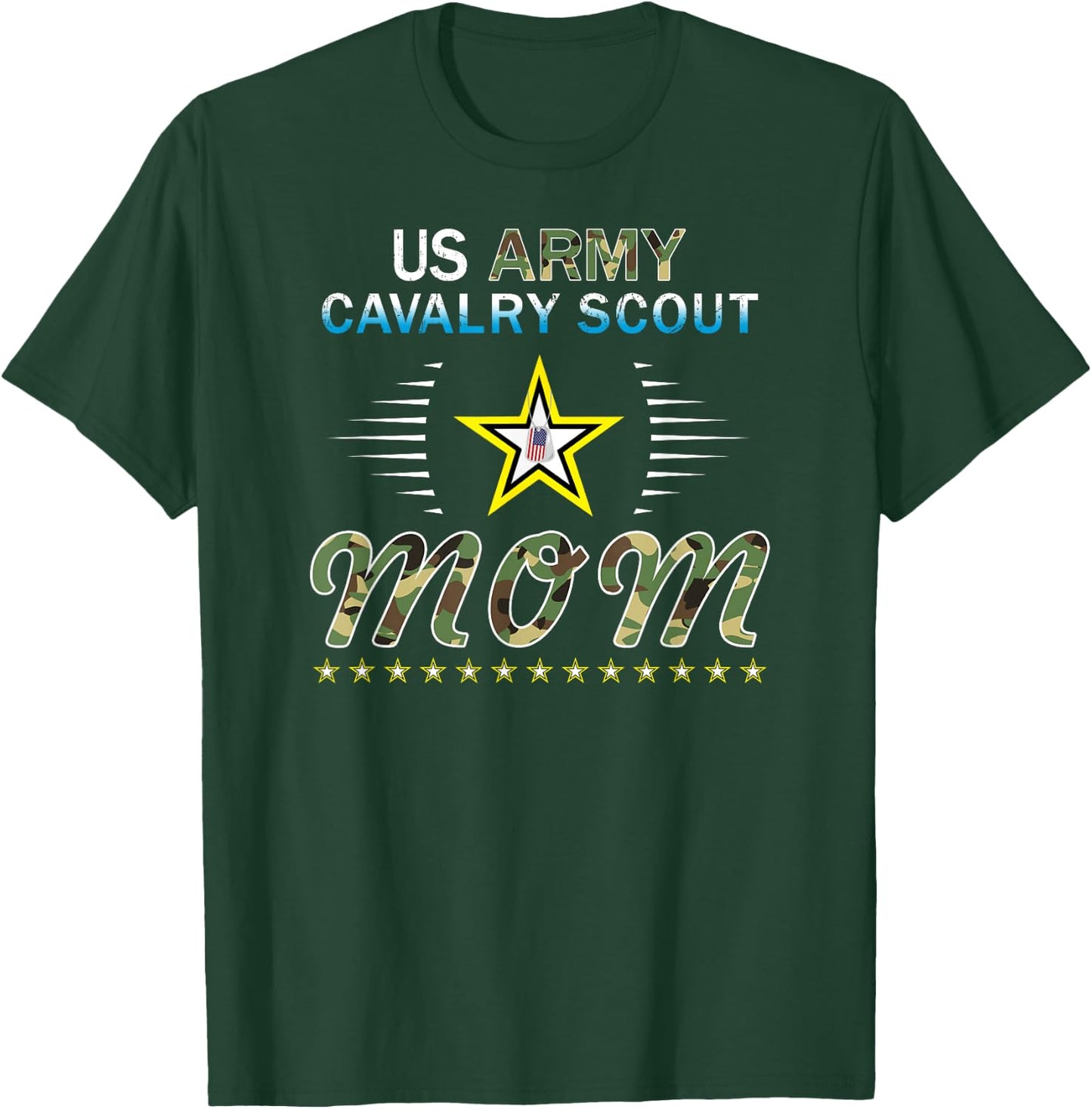 Proud Army Mom-Proud Army Cavalry Scout Mom Camouflage Army T-Shirt - T-Shirt | Forest
