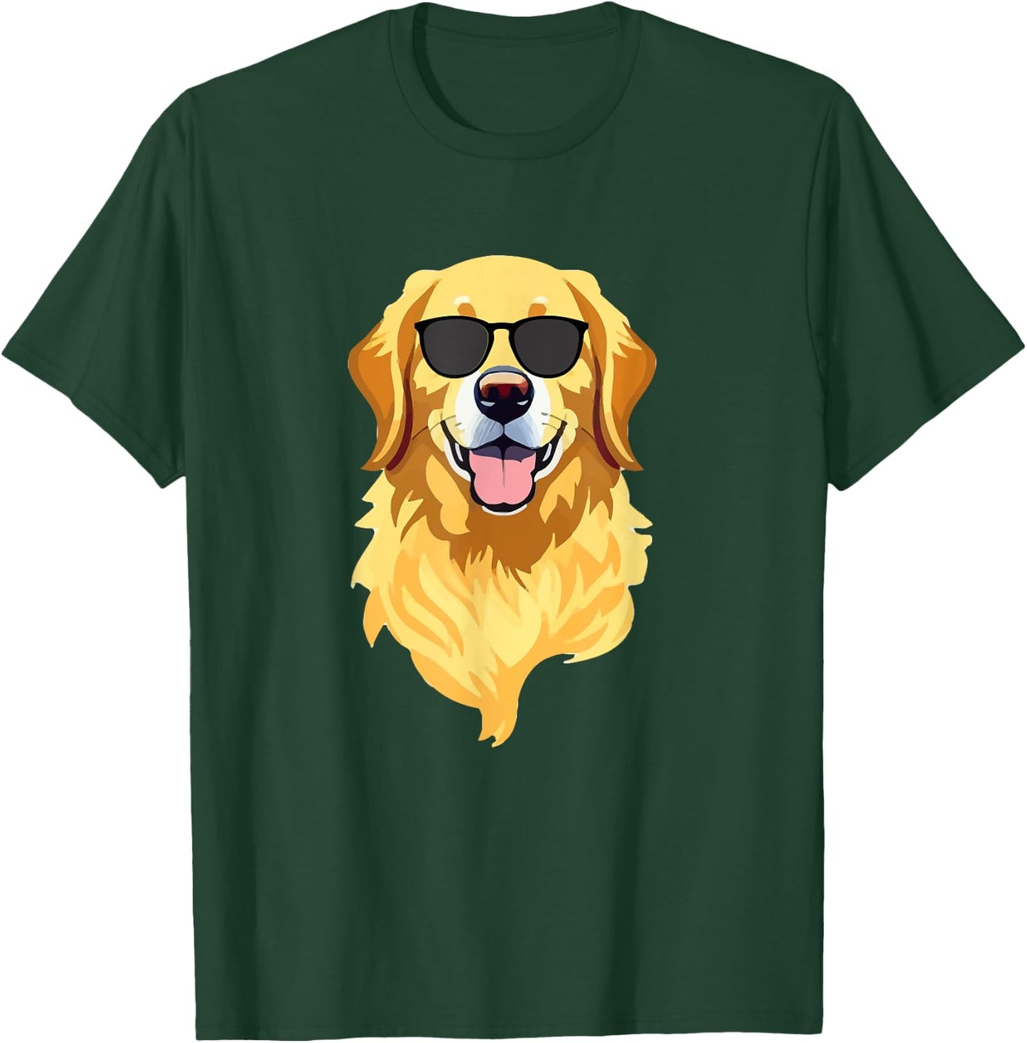Funny Golden Retriever Wearing Sunglasses Cute Dog Lover T-Shirt - T-Shirt | Forest