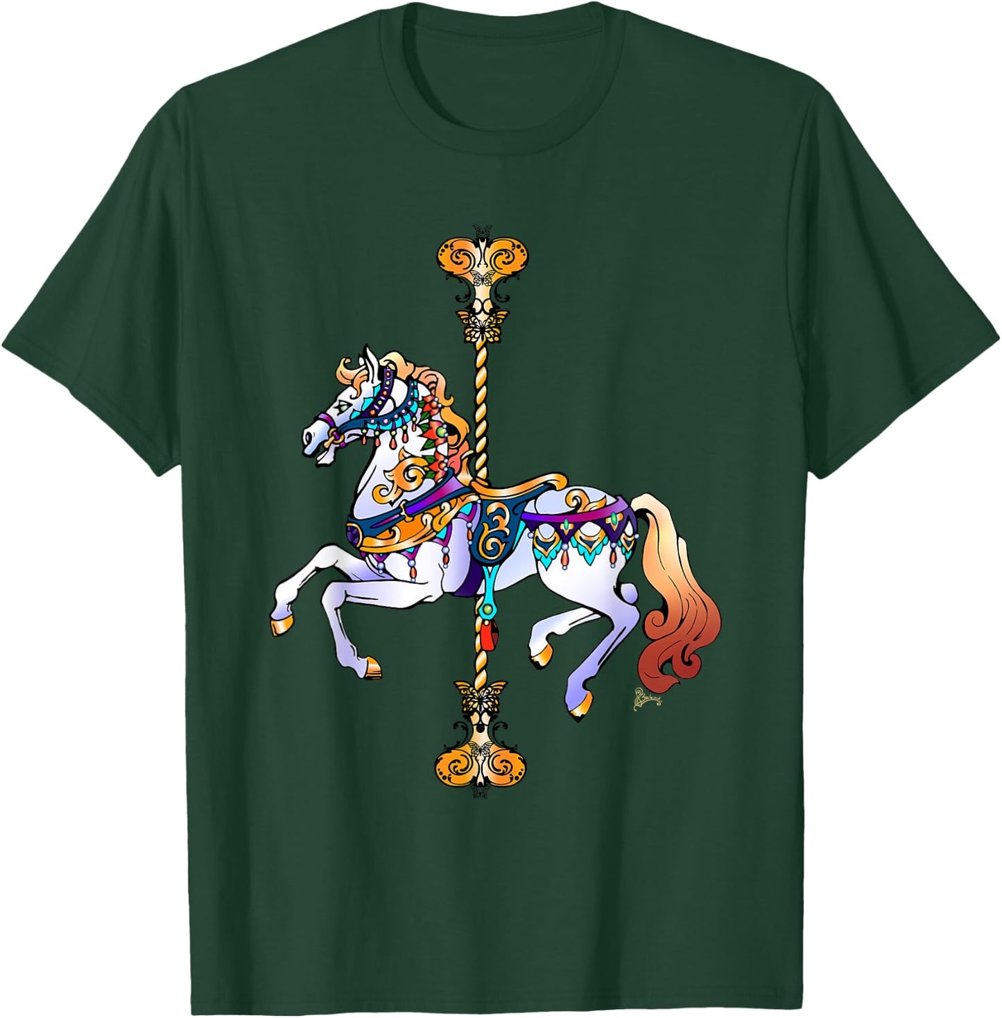 Carnival Carousel Horse Design T-Shirt - T-Shirt | Forest