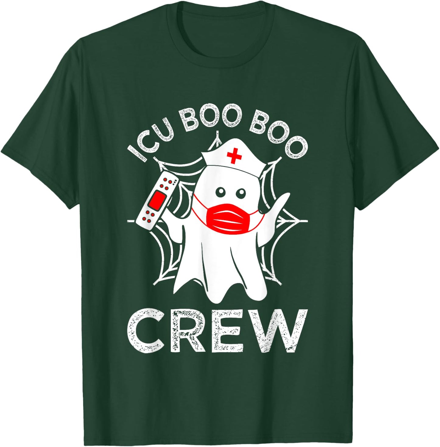 ICU Boo Boo Crew Intensive Care Unit Nurse Halloween Ghost T-Shirt - T-Shirt | Forest
