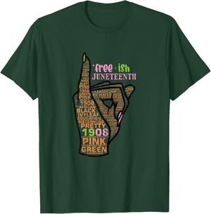 Juneteenth Freeish Pinky 1908 Black African American Women T-Shirt - T-Shirt | Forest