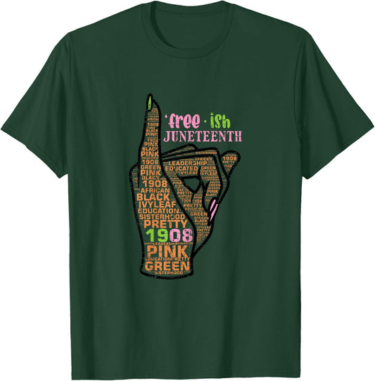 Juneteenth Freeish Pinky 1908 Black African American Women T-Shirt - T-Shirt | Forest