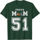 Custom Proud Football Mom Number 51 Personalized T-Shirt - T-Shirt | Forest