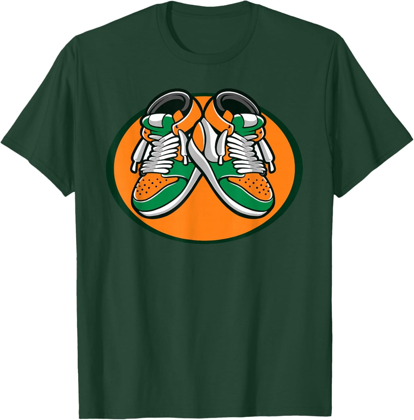 Florida AM Apparel Black Modern Casual , -Adults, Small, Short Sleeve, Basketball Cartoon T-Shirt - T-Shirt | Forest
