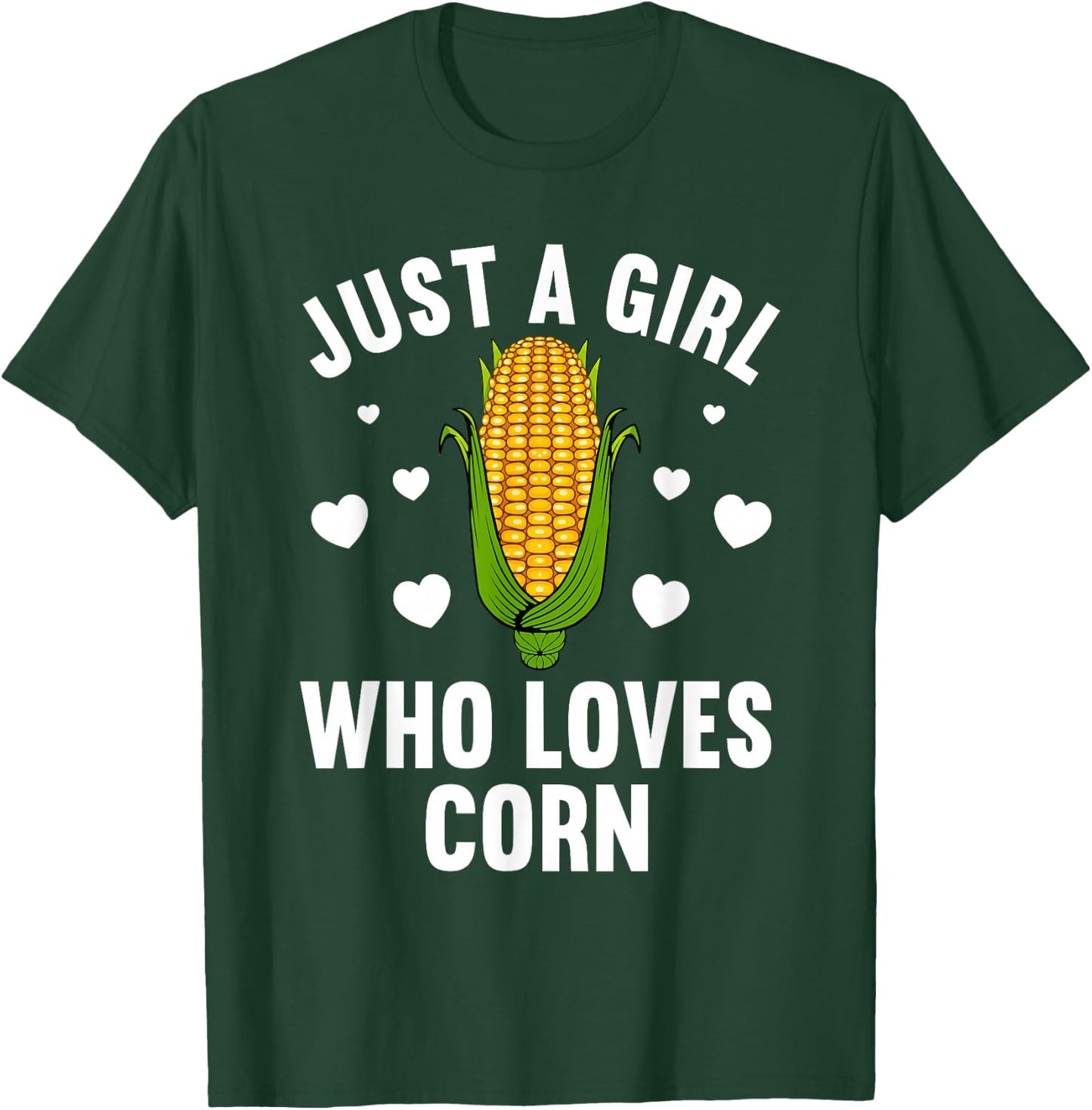 Cute Corn Art Girls Kids Kernel Corn Cob Lovers T-Shirt - T-Shirt | Forest