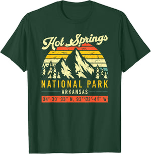 Hot Springs Vintage Retro Arkansas National Park T-Shirt - T-Shirt | Forest