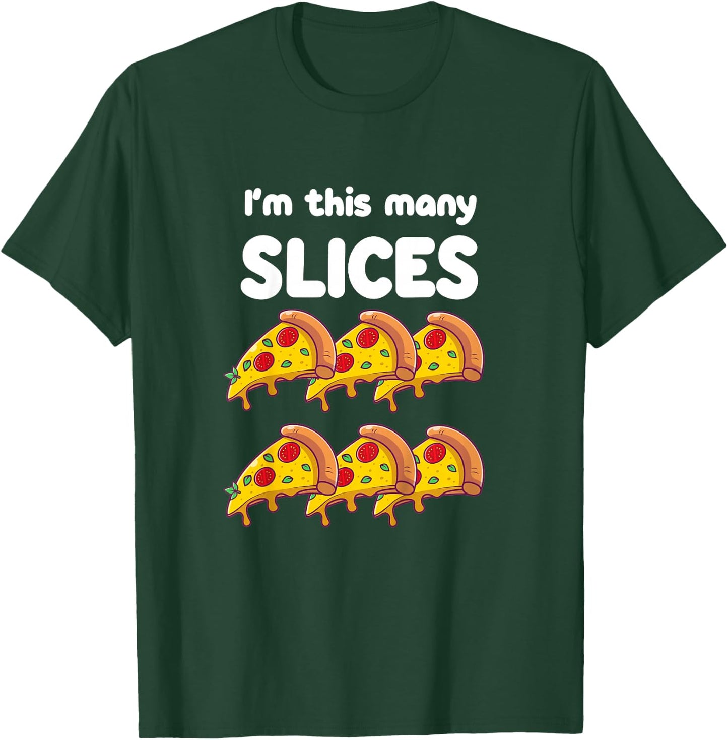 Cute Pizza 6th Birthday I'm This Many Slices 6-Year-Old T-Shirt - T-Shirt | Forest