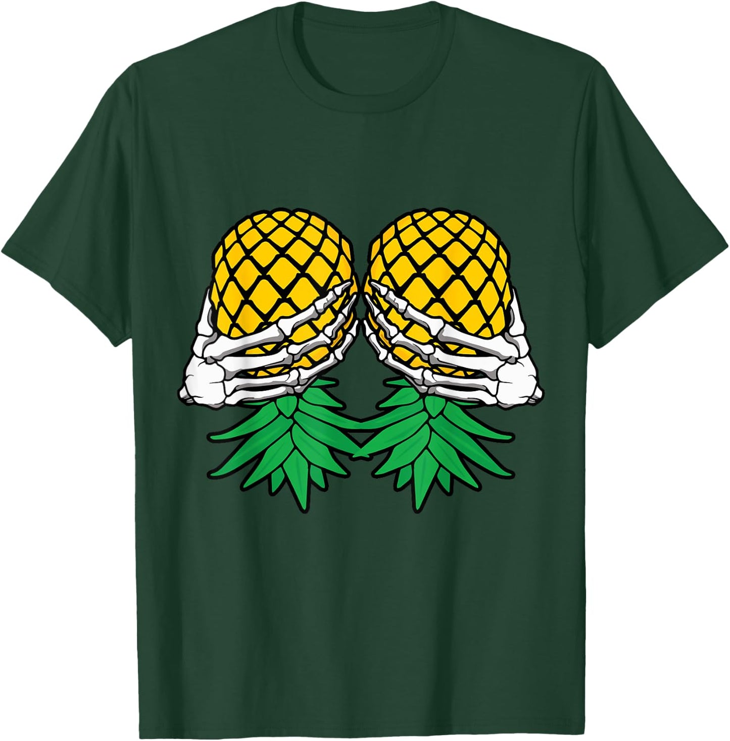Halloween Boob Upside Down Pineapple Swinger Skeleton Hand T-Shirt - T-Shirt | Forest