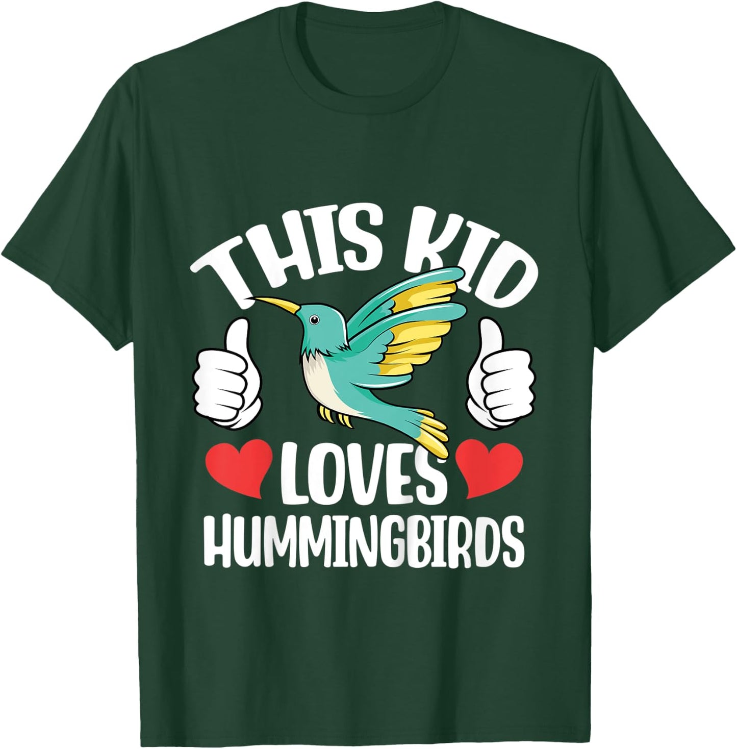 Kids This Kid Loves Hummingbird Lover Toddlers Boys Girls Graphic T-Shirt - T-Shirt | Forest
