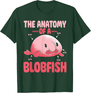 Blobfish Deep Sea Ugly Fish Lover Funny Anatomy of Blobfish T-Shirt - T-Shirt | Forest