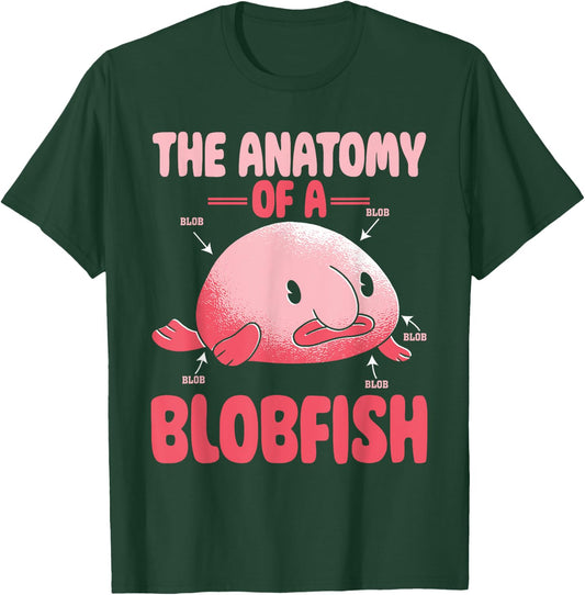 Blobfish Deep Sea Ugly Fish Lover Funny Anatomy of Blobfish T-Shirt - T-Shirt | Forest