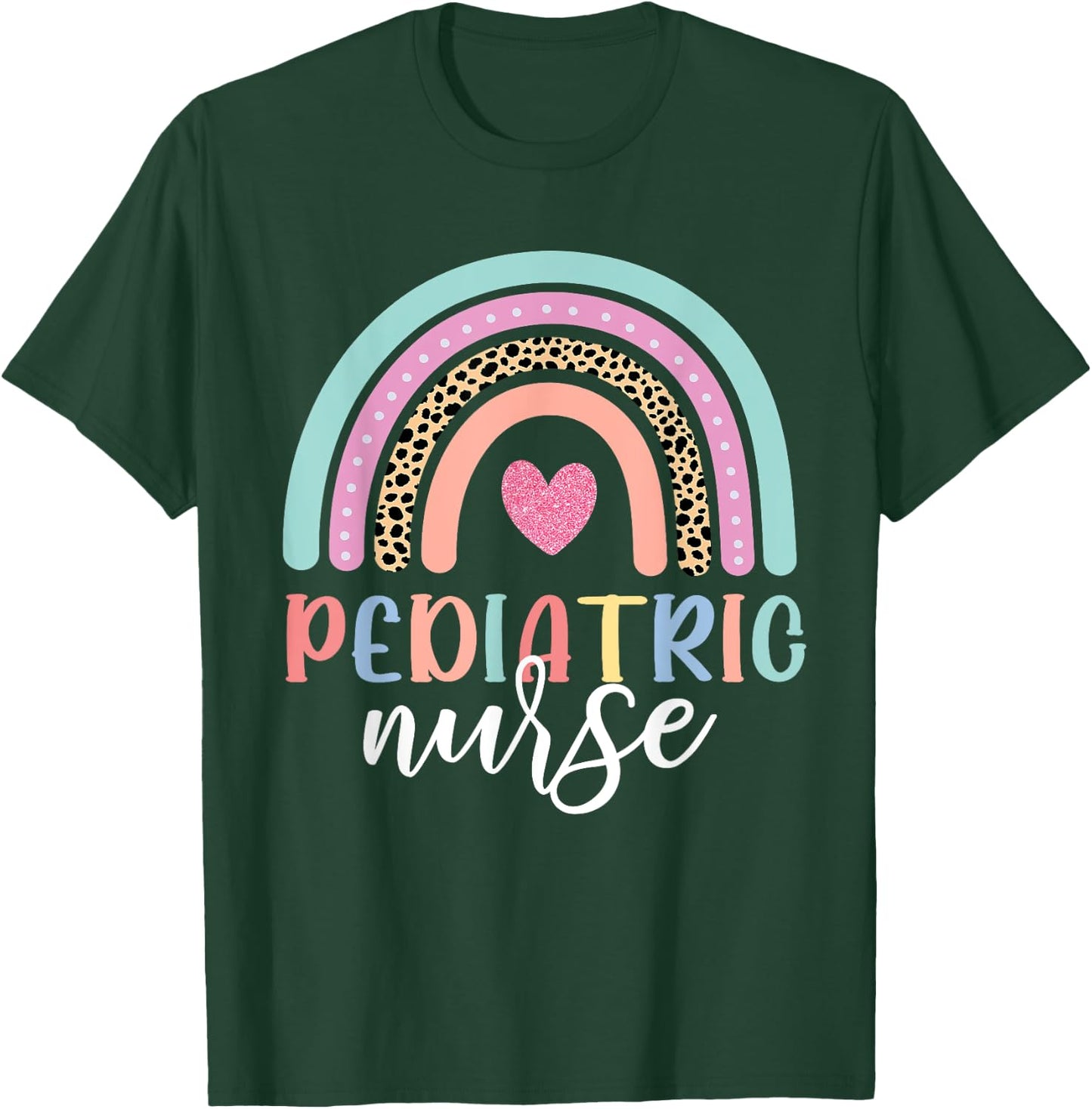 Cute Pediatric Nure Peds Nurse Nursing School Team Rainbow T-Shirt - T-Shirt | Forest