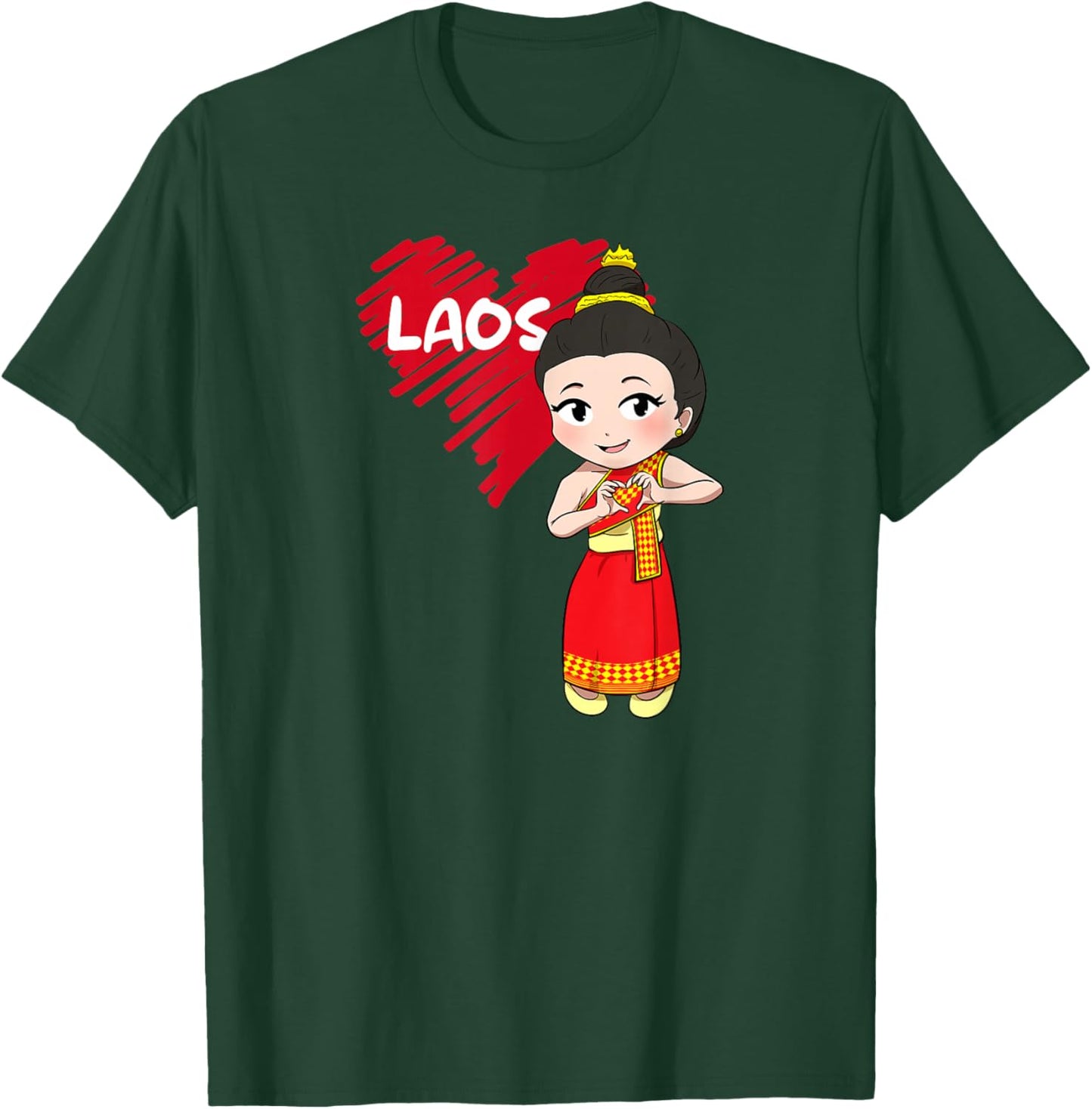 Laos Lao Sinh Girl Heart Laotian T-Shirt - T-Shirt | Forest