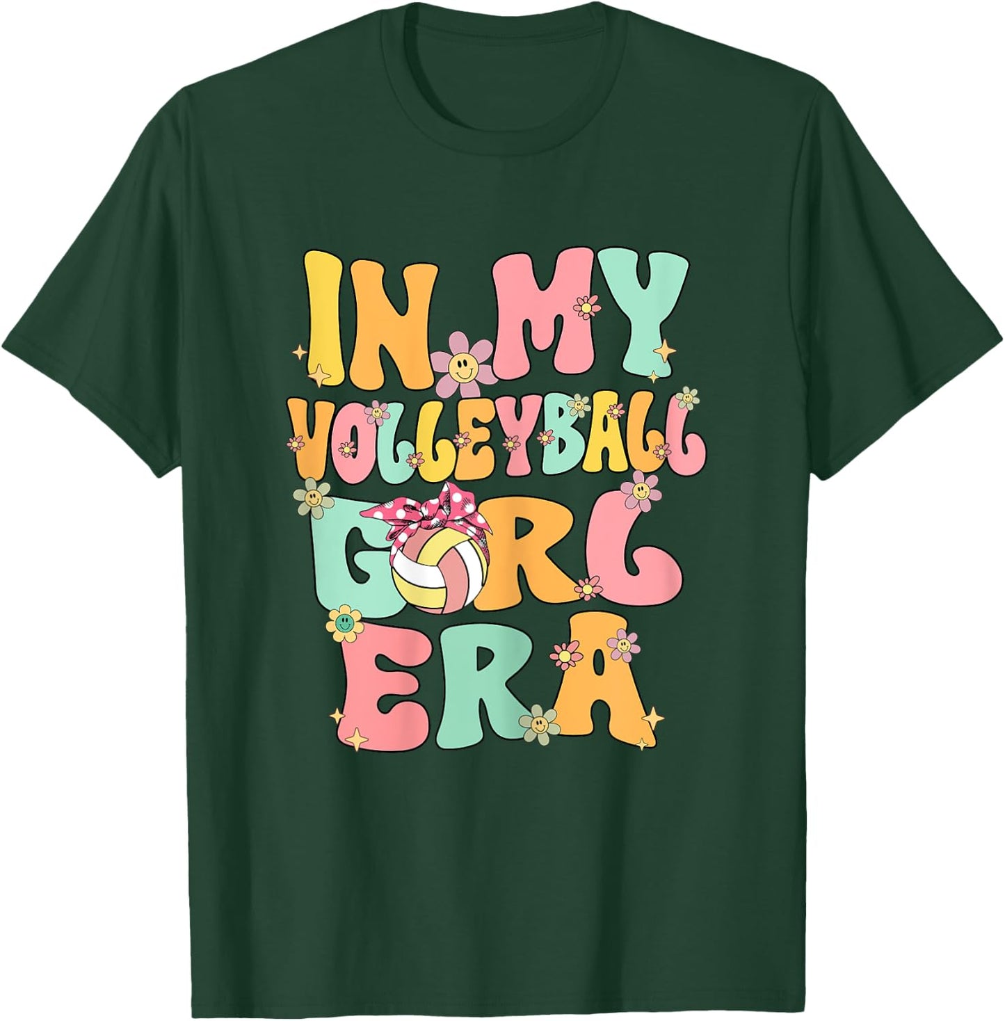 In My Volleyball Girl Era Retro Groovy Volleyball Girl Funny T-Shirt - T-Shirt | Forest