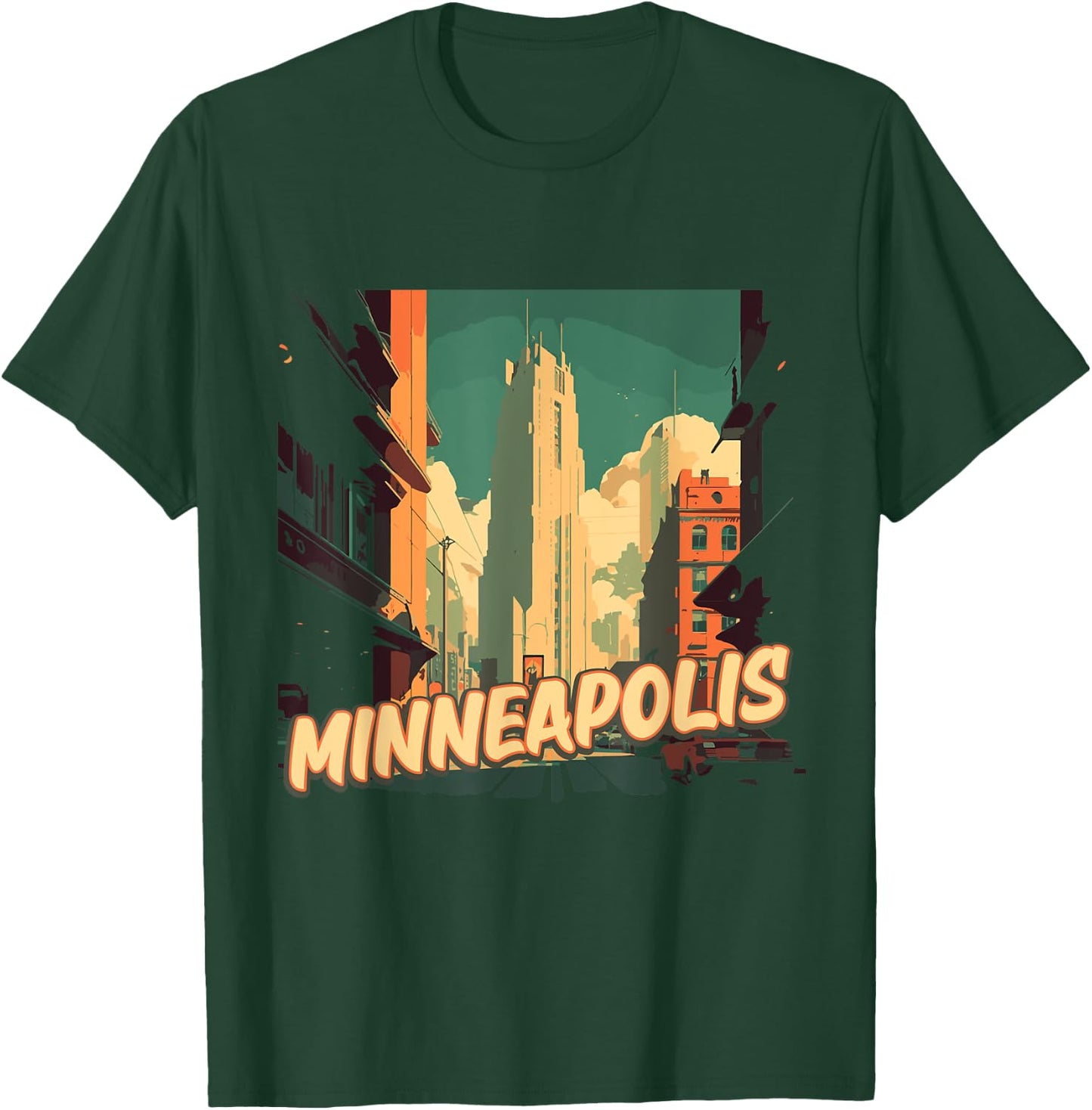 Minneapolis Retro Twin Cities Vintage US Cities Traveling T-Shirt - T-Shirt | Forest