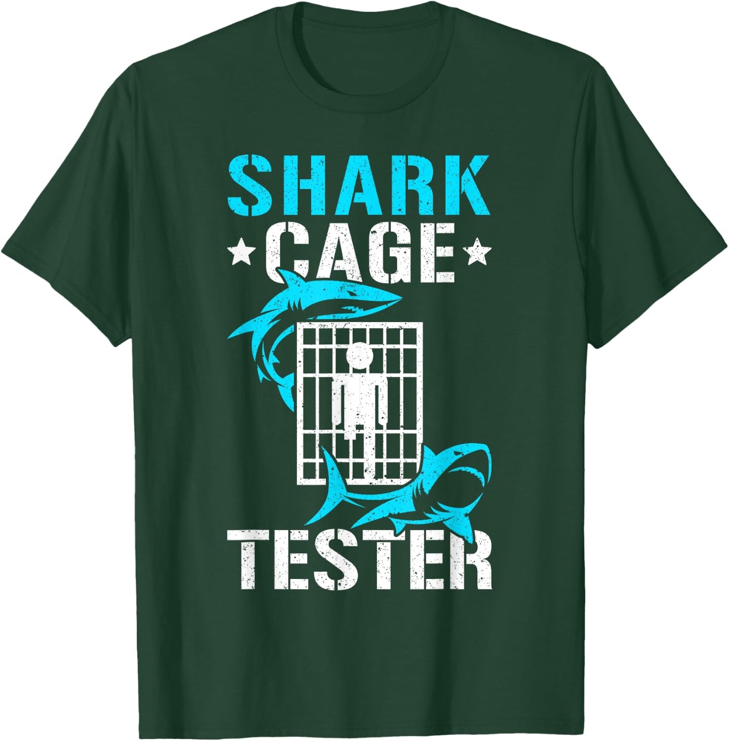 Leg Prosthetic Amputation Vintage Shark Cage Tester T-Shirt - T-Shirt | Forest