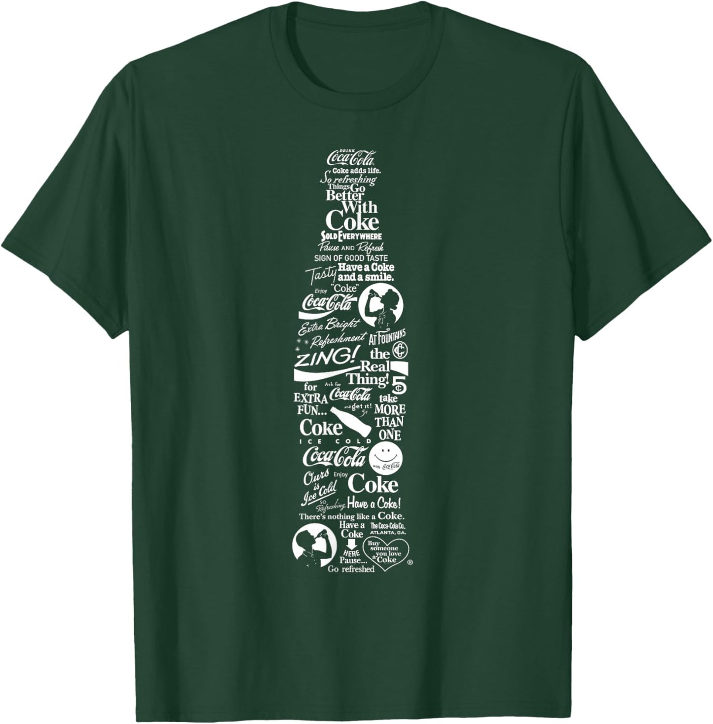 Coca-Cola Bottle Logos Fill T-Shirt - T-Shirt | Forest