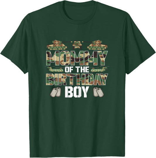 Mommy Of The Birthday Boy Military Matching Army Theme T-Shirt - T-Shirt | Forest