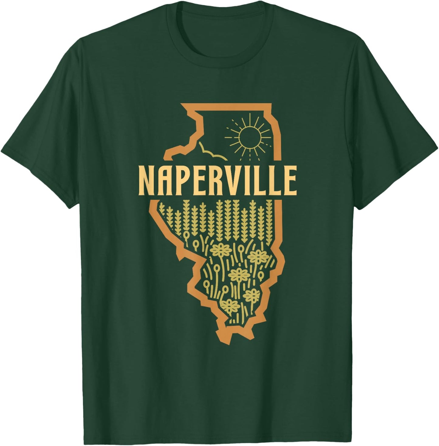 Naperville Illinois (IL) Prairie Landscape Graphic T-Shirt - T-Shirt | Forest