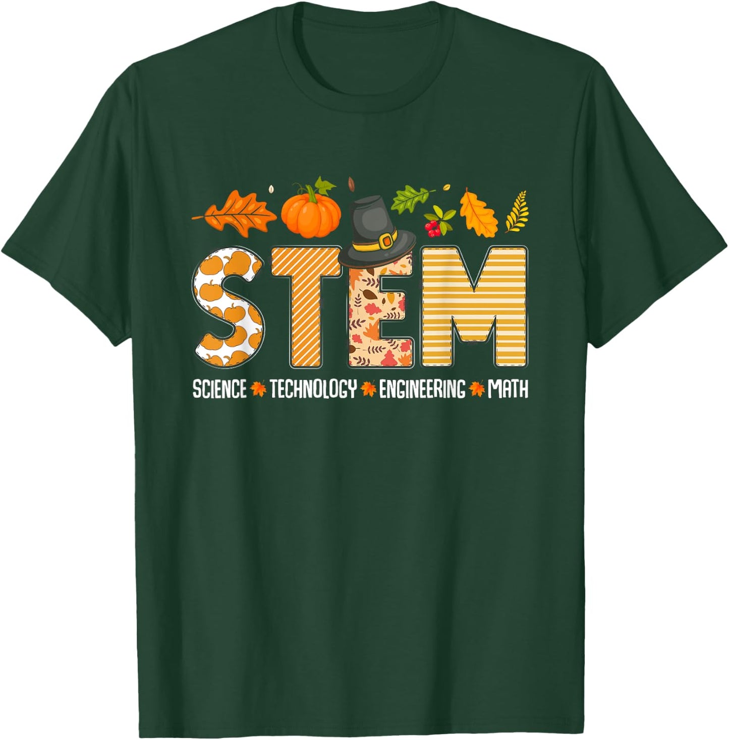 STEM Teacher Thanksgiving Grateful Educator Science Class T-Shirt - T-Shirt | Forest