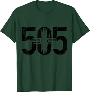 Albuquerque New Mexico 505 Area Code Flag Pride Vintage T-Shirt - T-Shirt | Forest