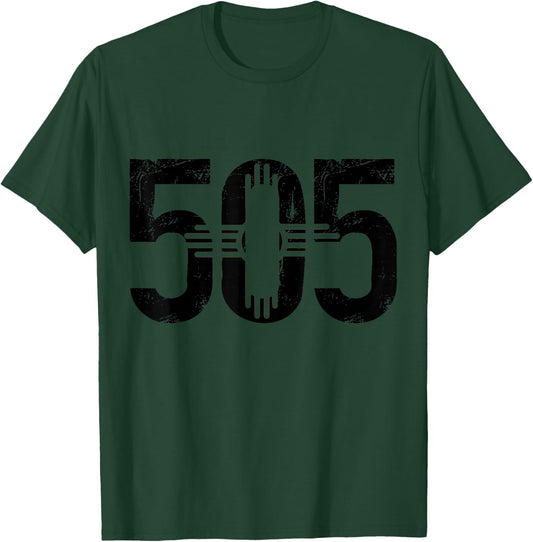 Albuquerque New Mexico 505 Area Code Flag Pride Vintage T-Shirt - T-Shirt | Forest
