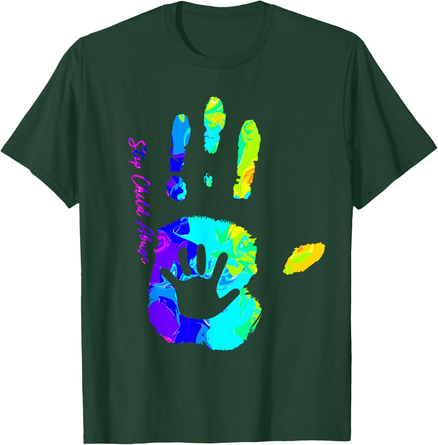 Stop Child Abuse Shirts Tie Dye Child Abuse Awareness Month T-Shirt - T-Shirt | Forest