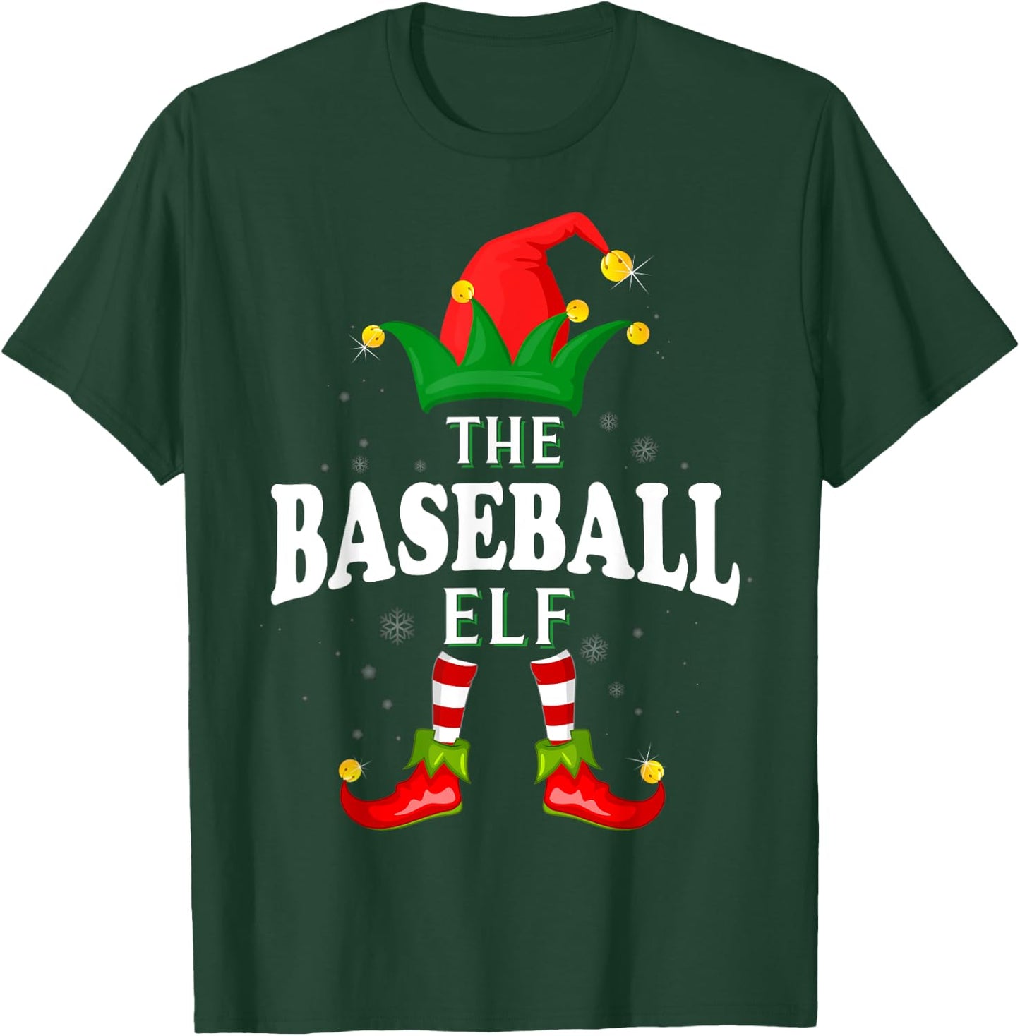 Xmas Baseball Elf Family Matching Christmas Pajama T-Shirt - T-Shirt | Forest