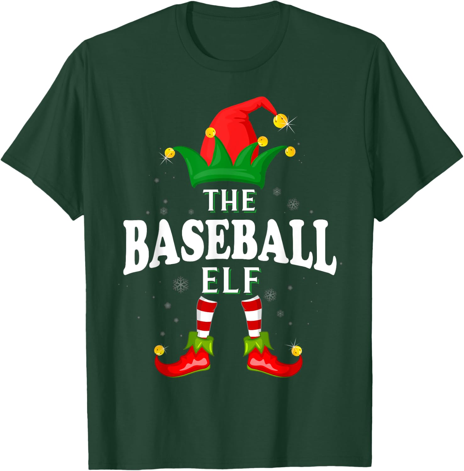 Xmas Baseball Elf Family Matching Christmas Pajama T-Shirt - T-Shirt | Forest