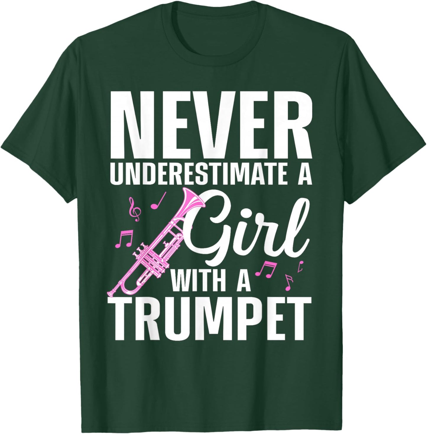 Cool Trumpet Girls Marching Band Trumpet Player T-Shirt - T-Shirt | Forest