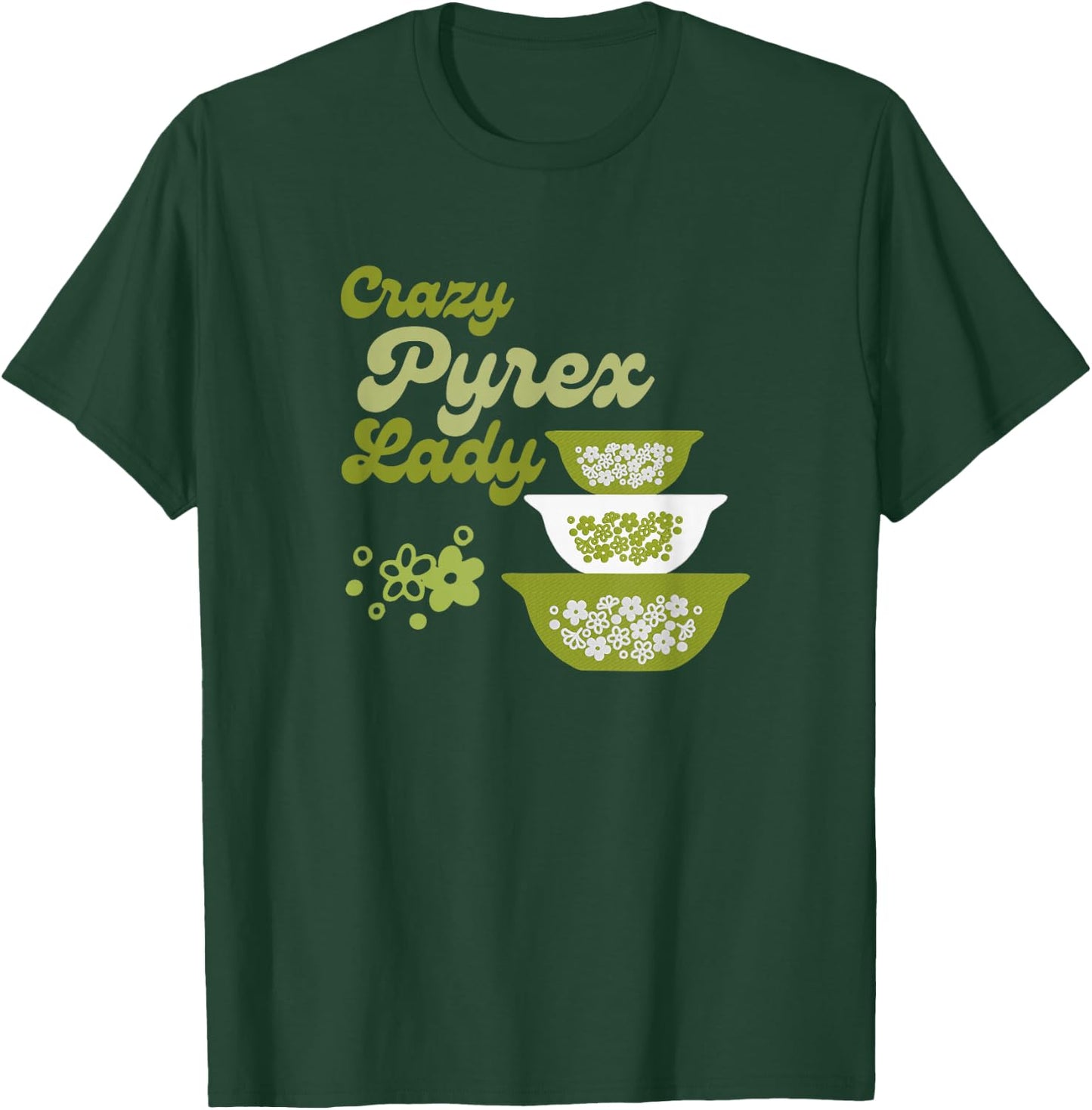 Crazy Pyrex Lady Spring Blossom Vintage Kitchen Collector T-Shirt - T-Shirt | Forest